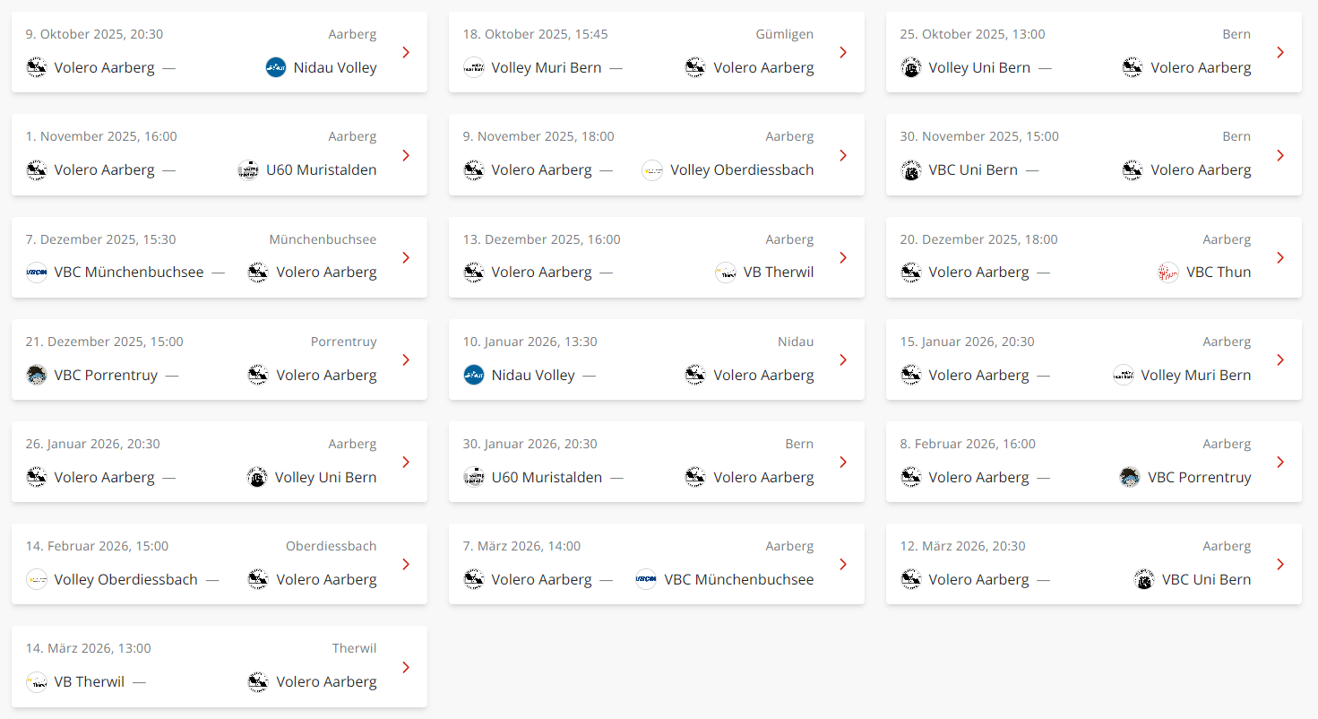 Spielplan 1 Liga Herren