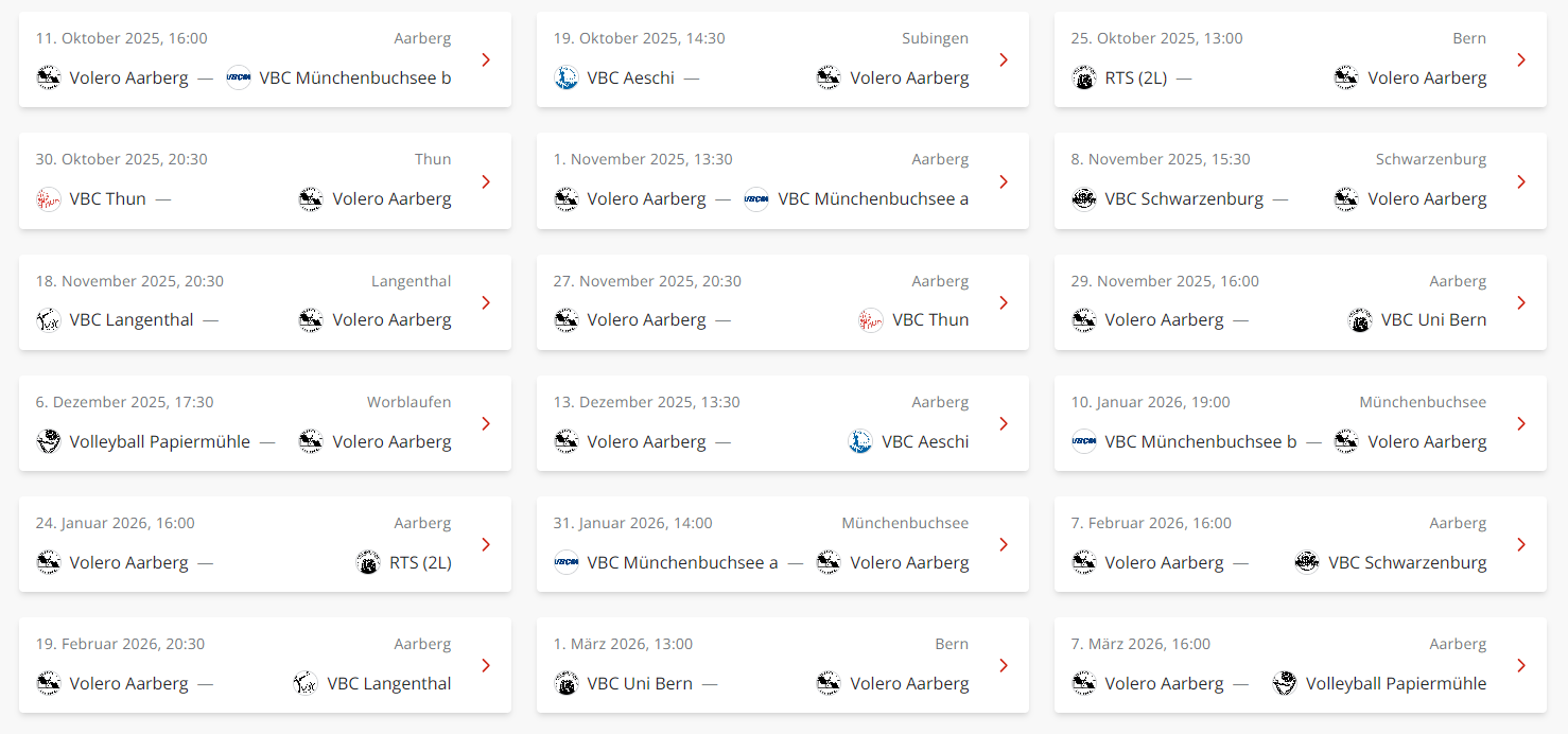 Spielplan 2Liga Herren