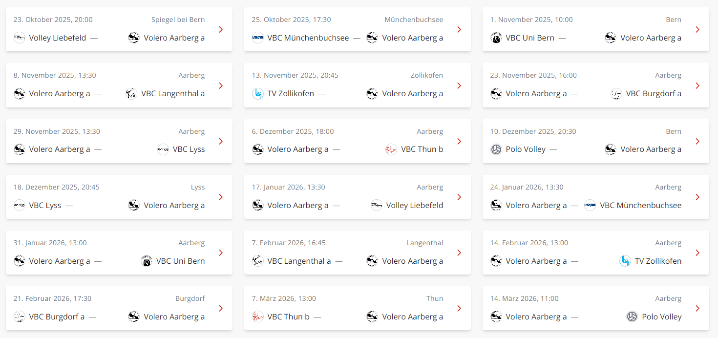 Spielplan 4 Liga Herren
