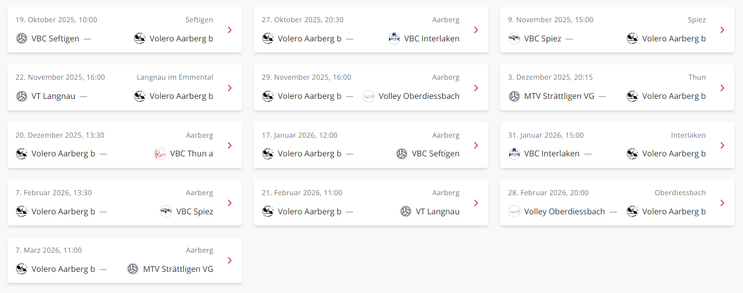 Spielplan 4 Liga Herren b